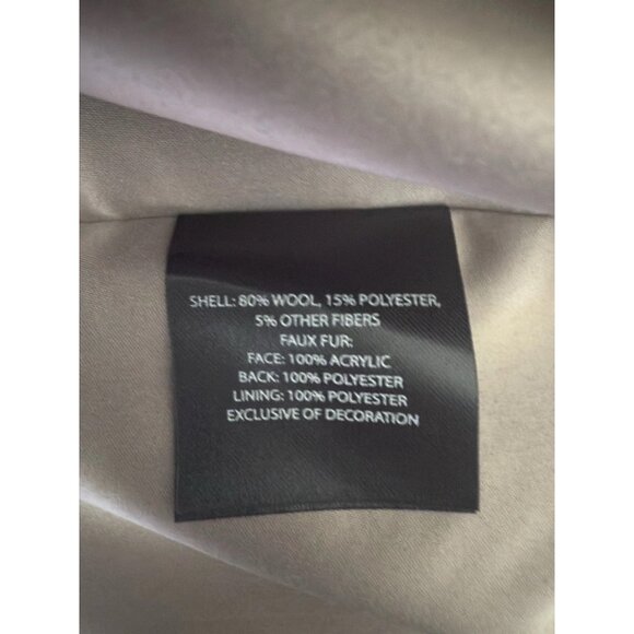 NWT Tahari Camel Wool Blend Lined Belted Coat with Removable Faux Fur Collar L - Picture 15 of 16